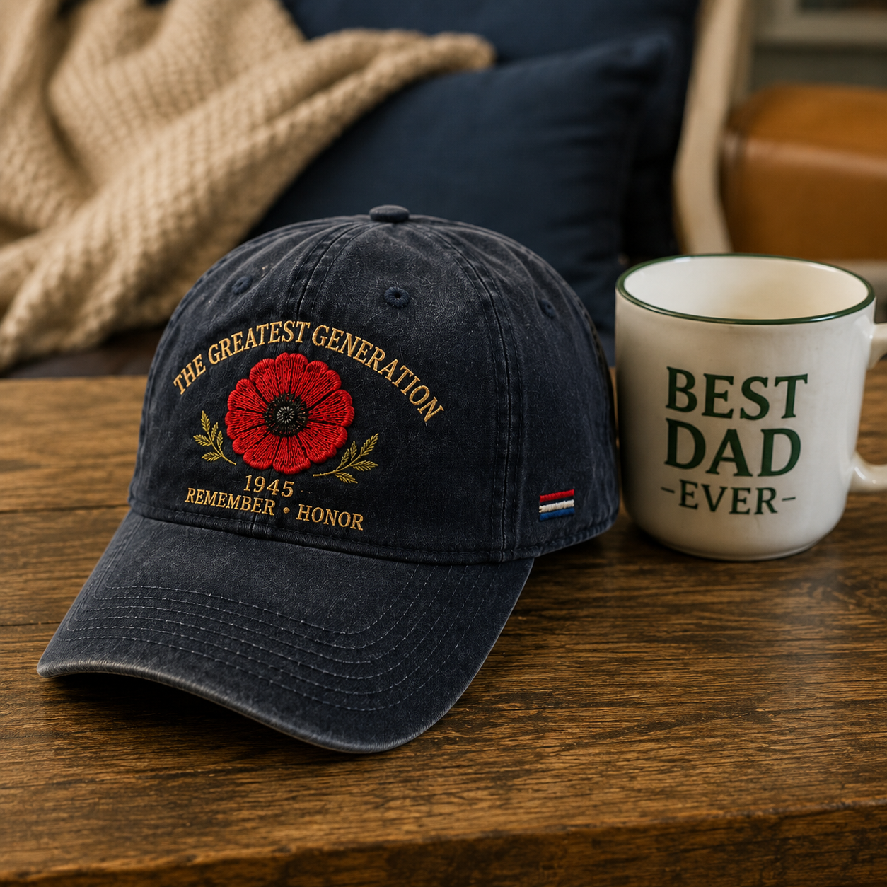 🎖️🌺 En Generations Arv — 1945 Remembrance Poppy Cap