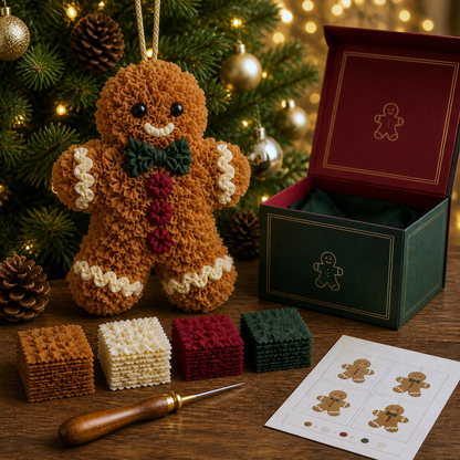 🎄🧵 Ét stik ad gangen — 3D Stof-Prikkediy Juleophæng Sæt