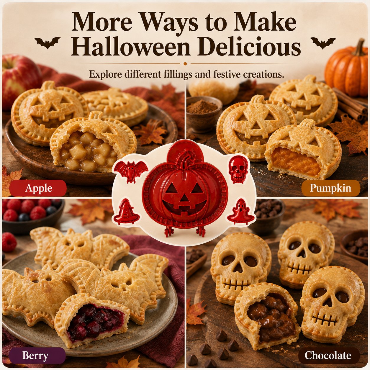 🎃 8-Delers Halloween Mini Håndtærte Formsæt