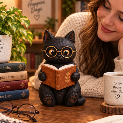 🐱Læsende Kat Figur 📚
