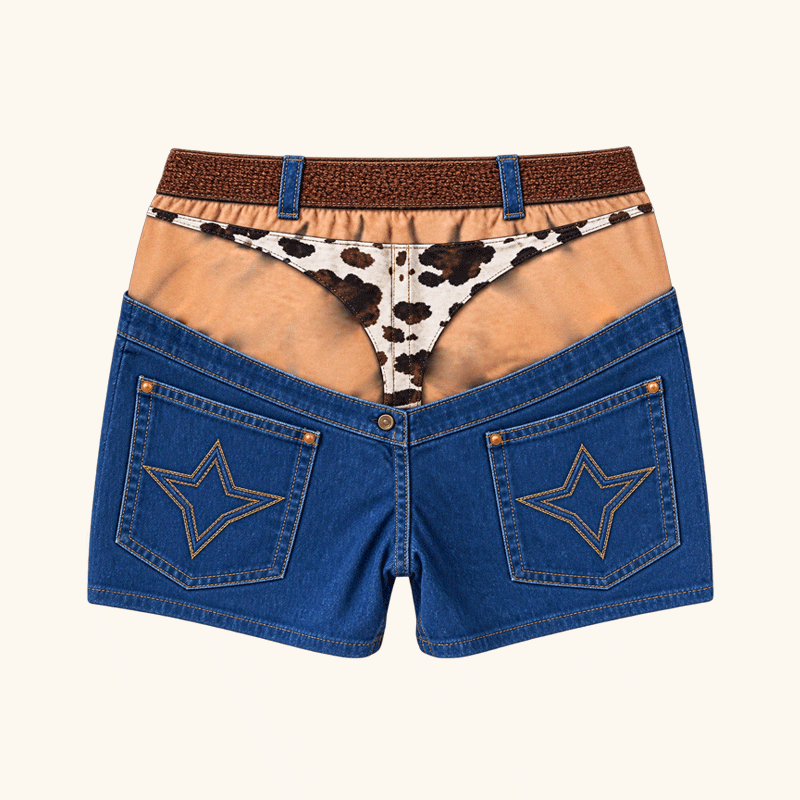 🏖️ Sjove Badeshorts med Falsk Denim-Print