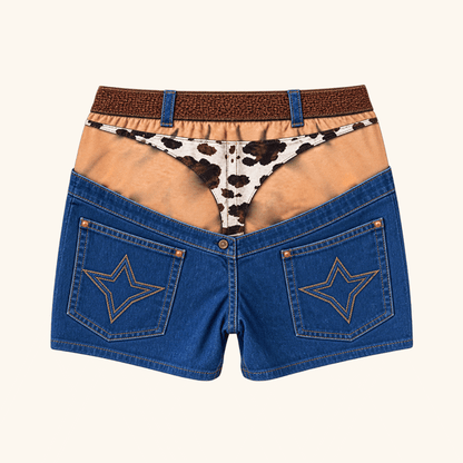 🏖️ Sjove Badeshorts med Falsk Denim-Print