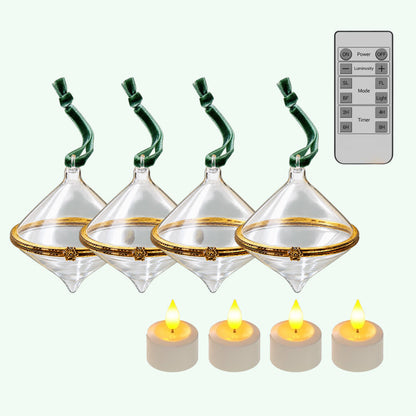 🎄 Vintage transparente juletræs-ornamenter