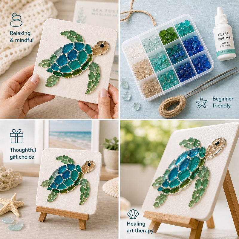 🌊✨ Kunst-DIY-sæt med havtema – Skab et fantastisk mosaik-mesterværk