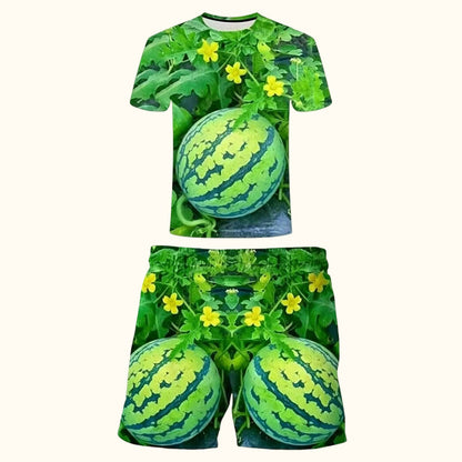 🍉 Sjovt T-Shirt Sæt med Vandmelon-Print