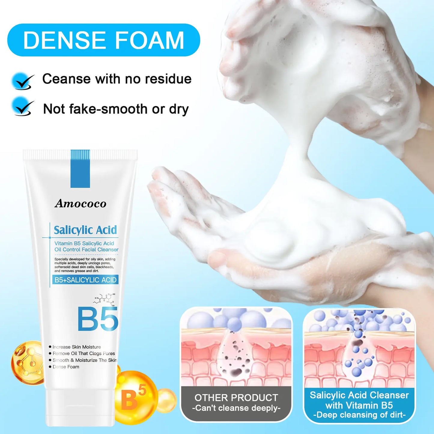 B5 Facial Cleanser with B5 Face Cream: gentle cleansing without tightness, deep hydration and soothing, long-lasting moisturization for soft, smooth and healthy skin.
