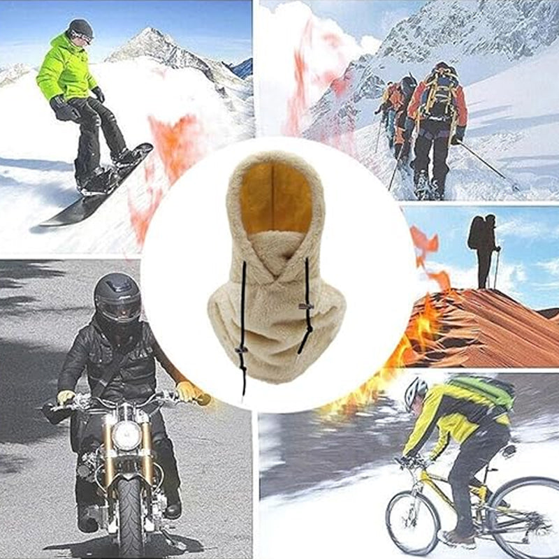 Lämmin Plush Pyöräilyhuppu / Talvi Ulkona Hattu Urheilu Tuulenpitävä hattu