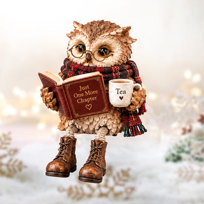 🦉 Varmhjertet læsende uglefigur 📚