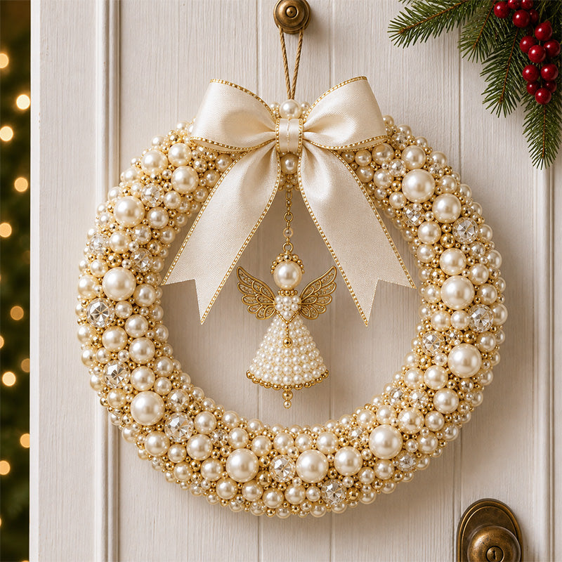 🎄✨ DIY-sæt til en julekrans med perler – Håndlavet julepynt til døren med perler 💎🎀