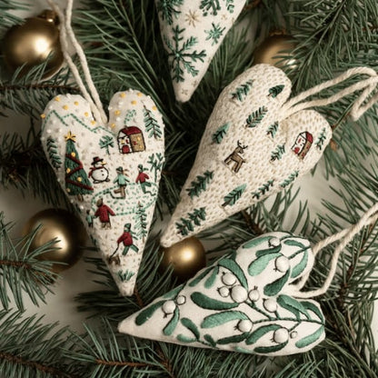 💖 DIY Sydämenmuotoinen Käsinompeltu Joulukoriste/Koristepaketti
