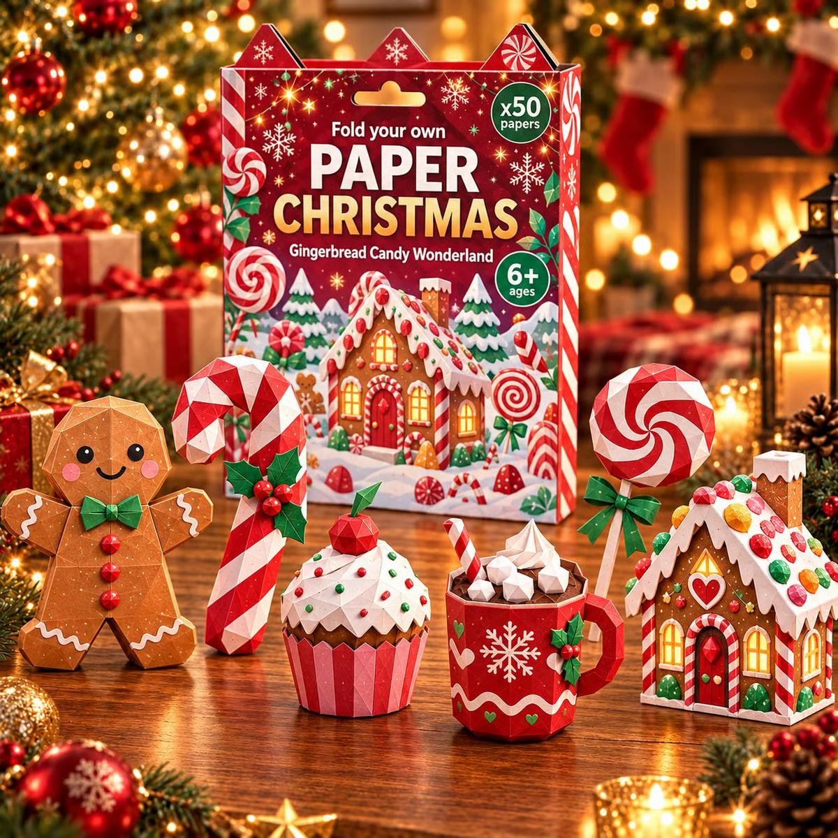 🎄DIY papir-julehobbysæt – 250 ark, 5 festlige temaer🌟