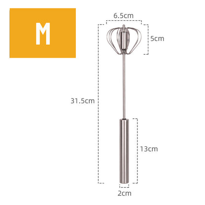Ruostumattomasta teräksestä valmistettu Press Egg Beater