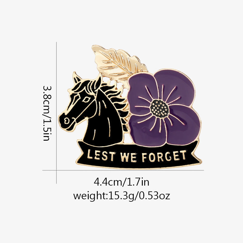 🌺🐎 Markant & Symbolsk — Lilla Valmue Heste-Mindebroche