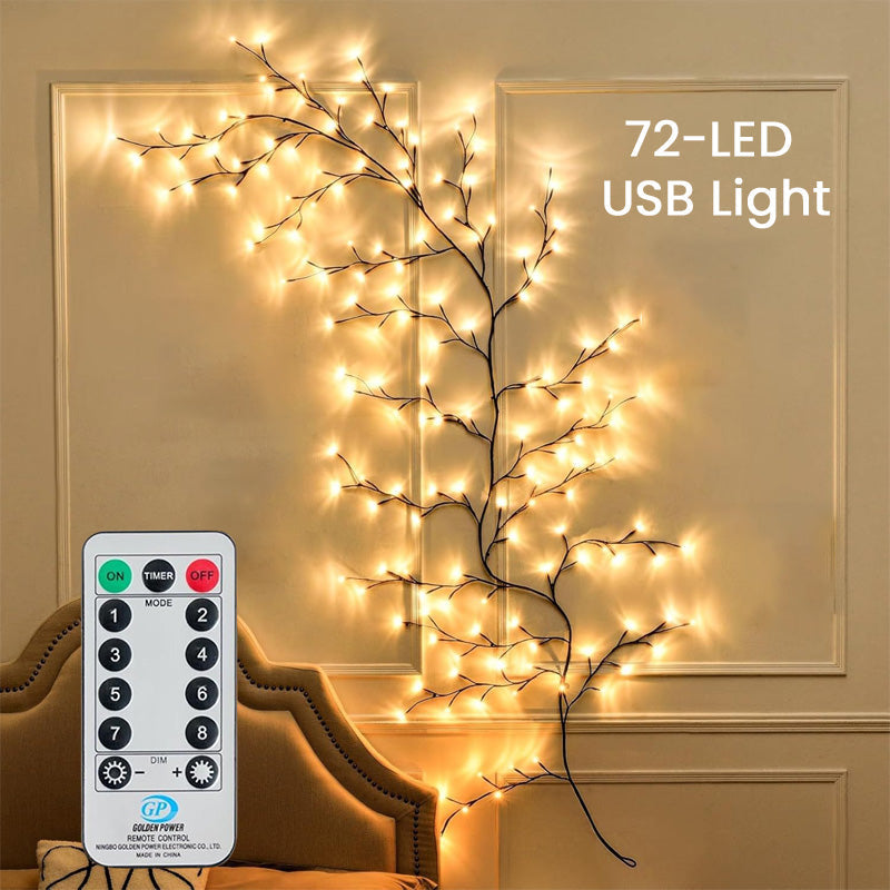 ✨ Fleksibelt LED-grenlys | Fjernbetjent julepynt til væggen 🕯️