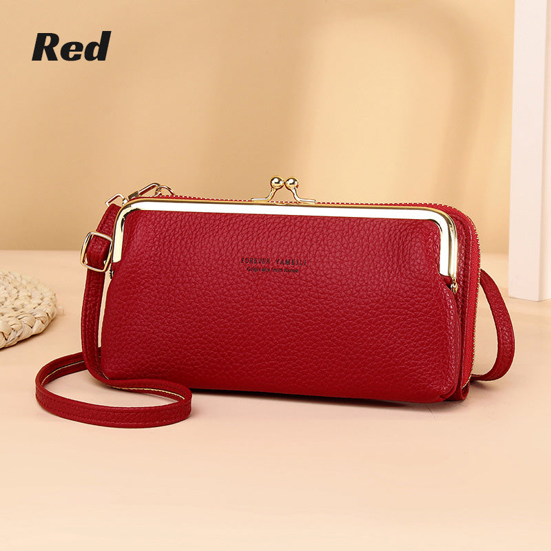 Monikäyttöinen PU nahka matkapuhelin laukku Crossbody olkalaukku