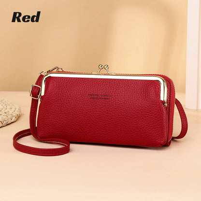 Monikäyttöinen PU nahka matkapuhelin laukku Crossbody olkalaukku