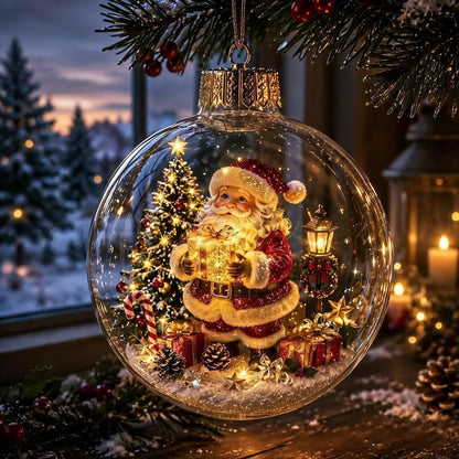 🎄Lysende Jule-Diorama Julekugle – En lille vinterverden i dine hænder