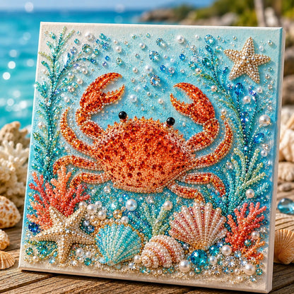 🌊✨ Ocean-tema Perlekunst DIY-sæt – Afslappende DIY-håndværk til at skabe fantastiske kystkunstværker