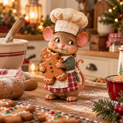 🍪 Honningkagemus som bager – sød julefigur 🐭🎄