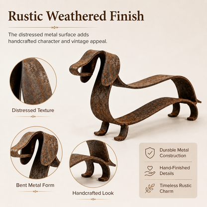 Rustik Gravhund Metalskulptur