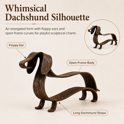 Rustik Gravhund Metalskulptur