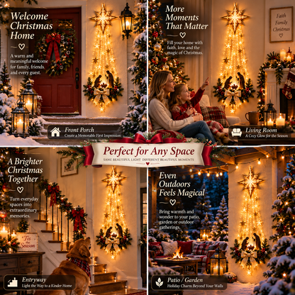 ✨ Sidste dag – 49% rabat ✨✝️ Bethlehem Star of Faith™ – Lysende vægdekoration med krybbescene
