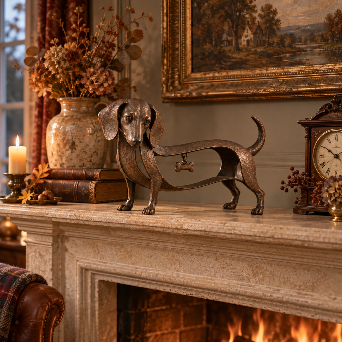 🐾 Vintage dachshund-skulptur – En tidløs klassiker / Vintage smedejerns dachshund-ornament 🖤