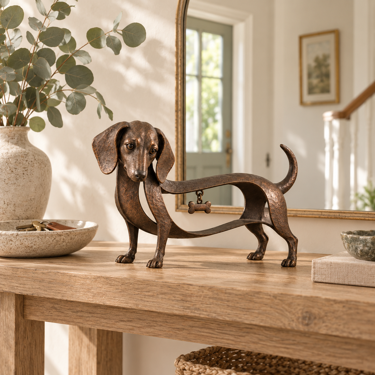 🐾 Vintage dachshund-skulptur – En tidløs klassiker / Vintage smedejerns dachshund-ornament 🖤
