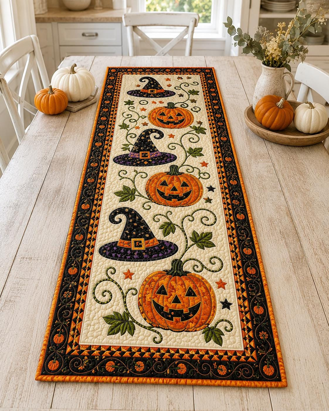 🎃 Quiltet bordløber til Halloween – hyggelig efterårsdekoration på få sekunder