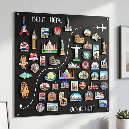 🌎✨ Rejsemagnettavle – 💕 Hver magnet har en historie. Hver rejse fortjener sin plads