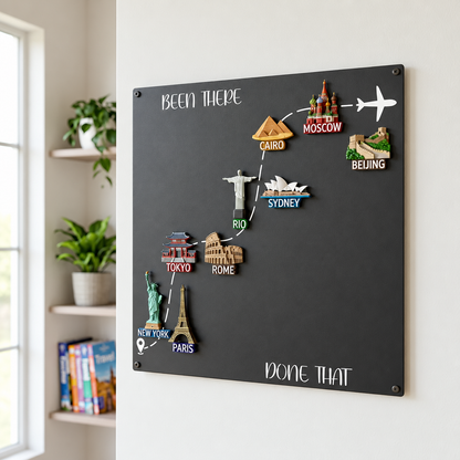 🌎✨ Rejsemagnettavle – 💕 Hver magnet har en historie. Hver rejse fortjener sin plads