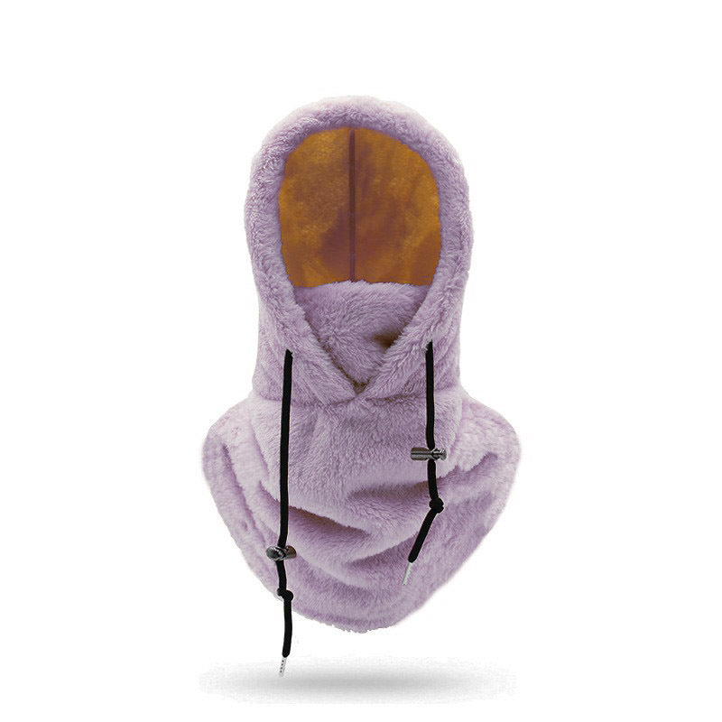 Lämmin Plush Pyöräilyhuppu / Talvi Ulkona Hattu Urheilu Tuulenpitävä hattu