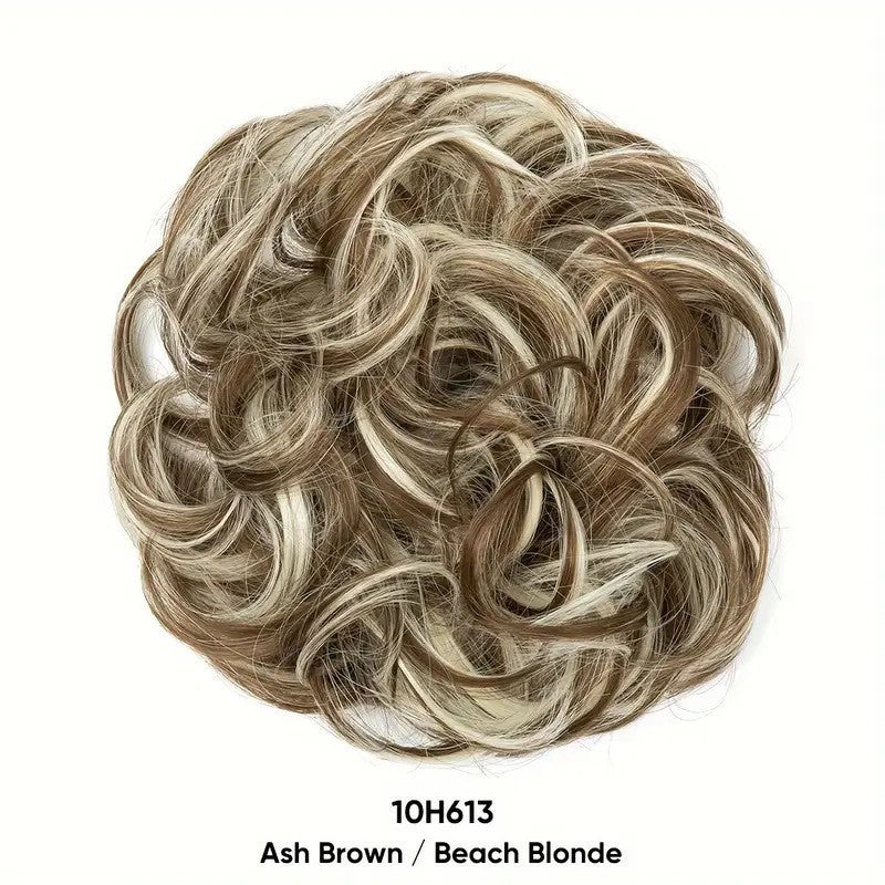 💁‍♀️Quick‑Fit Voluminous Hair Wrap | Realistisk syntetisk hårknold til hverdag og festlige lejligheder