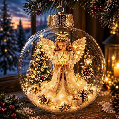 🎄Lysende Jule-Diorama Julekugle – En lille vinterverden i dine hænder