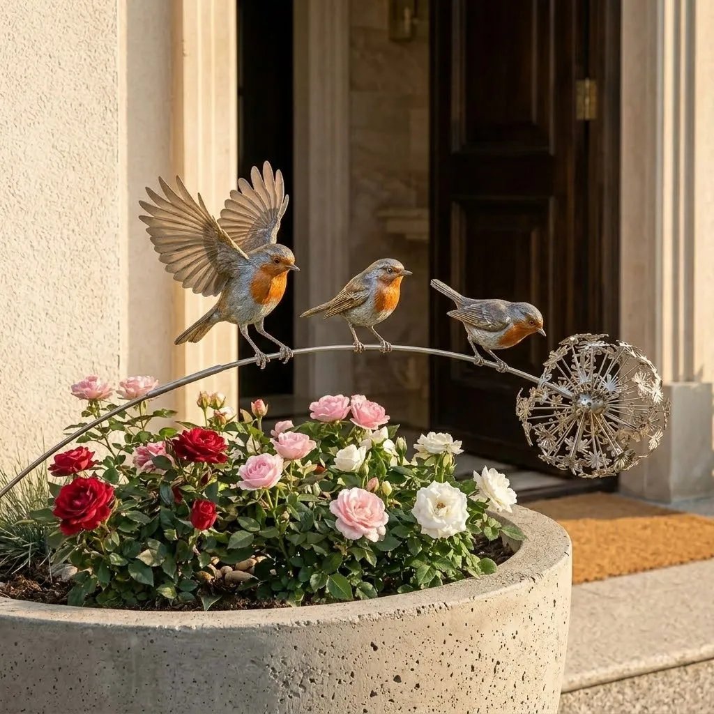 Robin Memorial Garden Stake – “Loved Ones Are Near”
