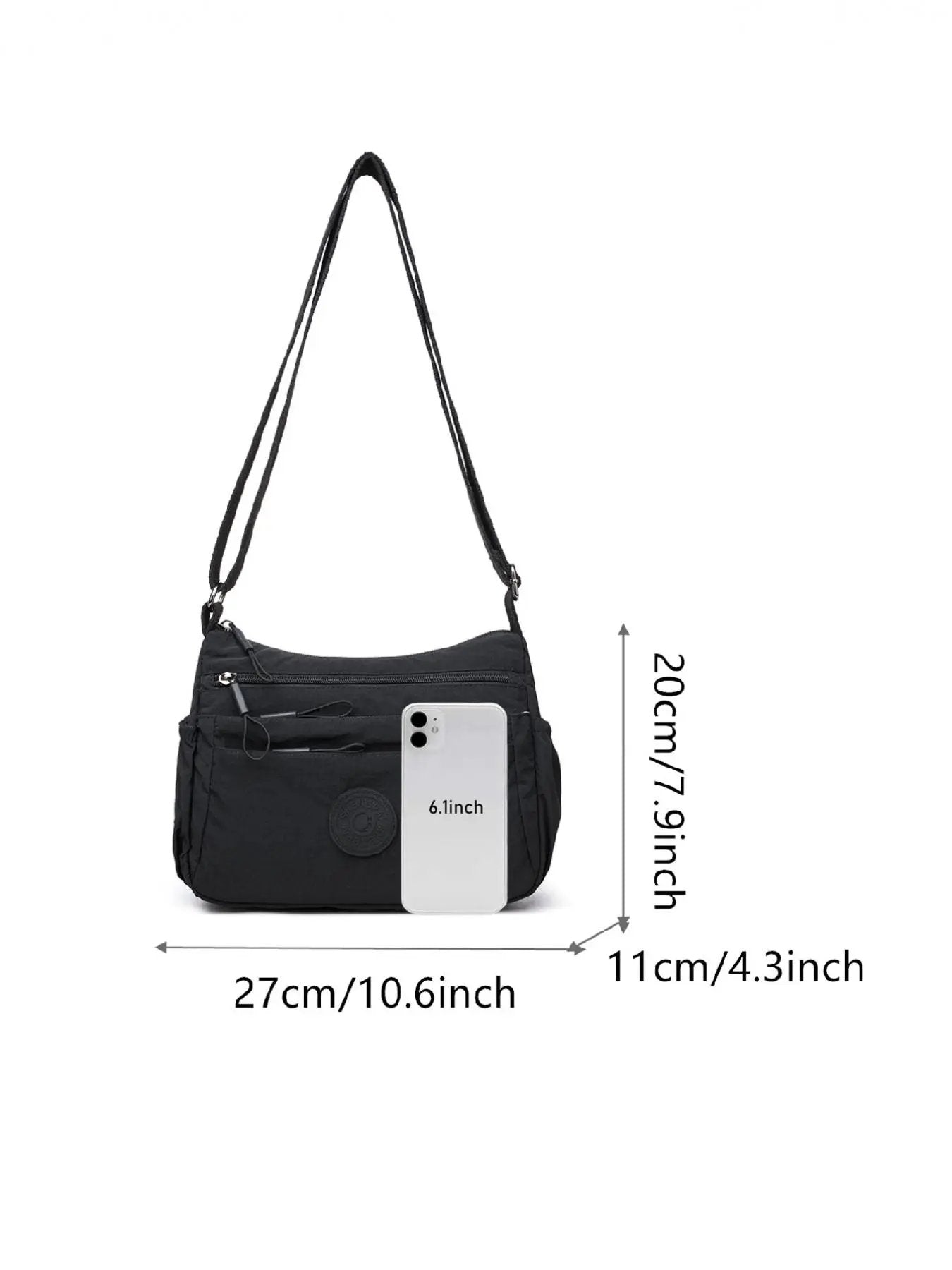 Hold orden på farten: Letvægts crossbody-taske med 5 smarte lynlåslommer ✨👜