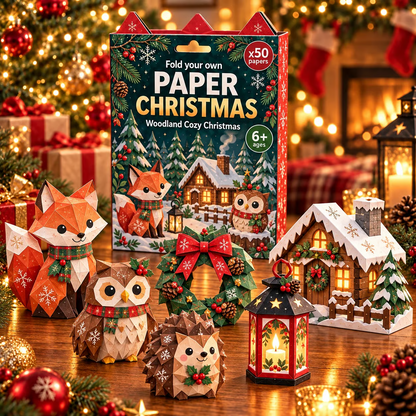🎄DIY papir-julehobbysæt – 250 ark, 5 festlige temaer🌟