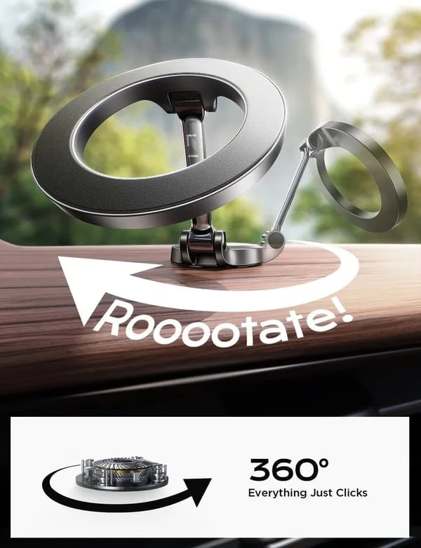 Uusi Huippuluokan 360° Kääntyvä Magneettinen Autoteline Vuodelle 2024