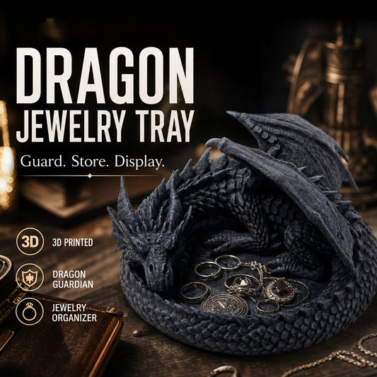🐉Dragon Guardian 3D-printet opbevaringsbakke - Dragens Skat!