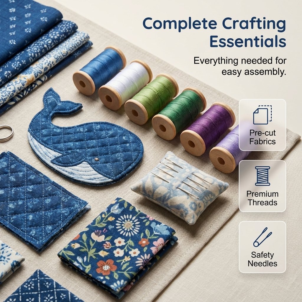 🧵 DIY Sykit til papirlommetørklædeholder med havdyr – Sjove dyr og havvenner! 🌟