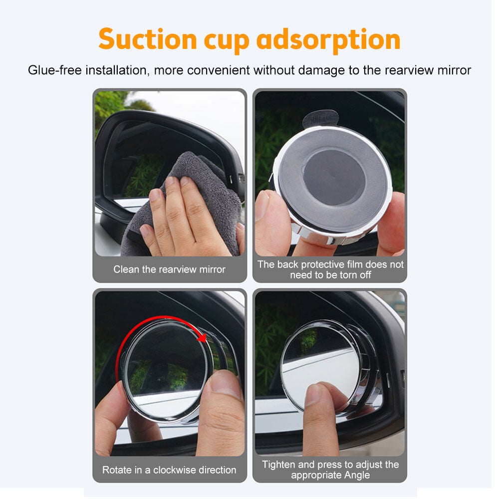 Sugkopp bil konvex dödvinkelspegel (1 set / 2 st)/Suction cup car convex wide-angle mirror (1 set / 2 pcs)Rearview mirror (taustapeili)