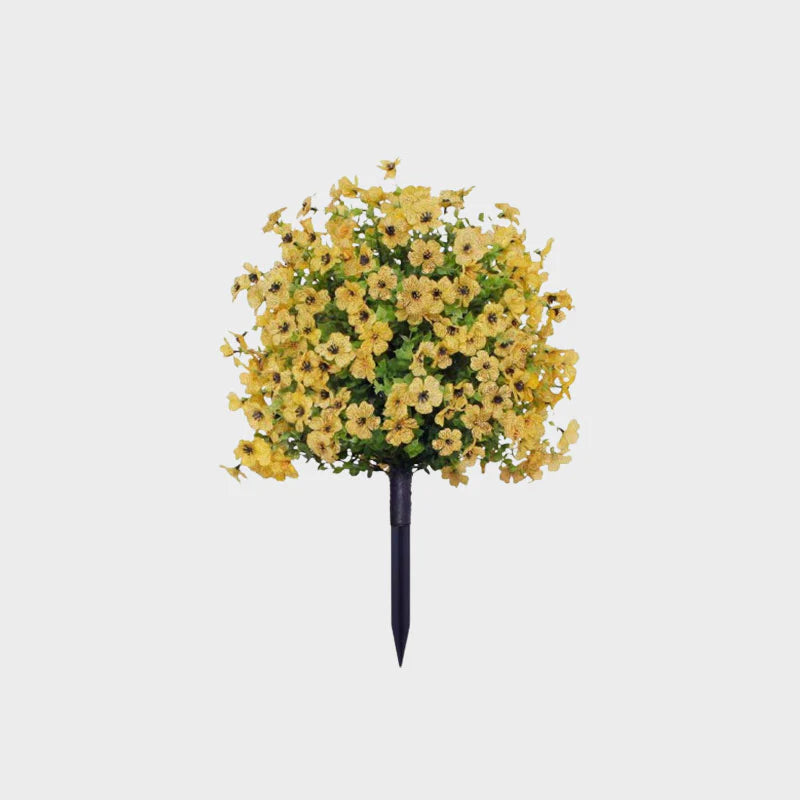 Kunstig Eukalyptus og Violette Blomster Jord-indsats Dekoration