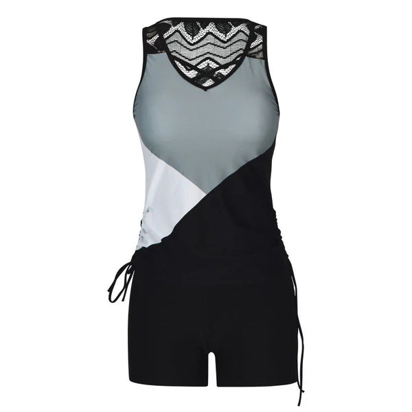 ⏰LAST DAY 50% OFF - Miraclesuit Women's Tummy Control Tankini Set with Built-In Bra – Flattering Boho Swimwear with Shorts🔥