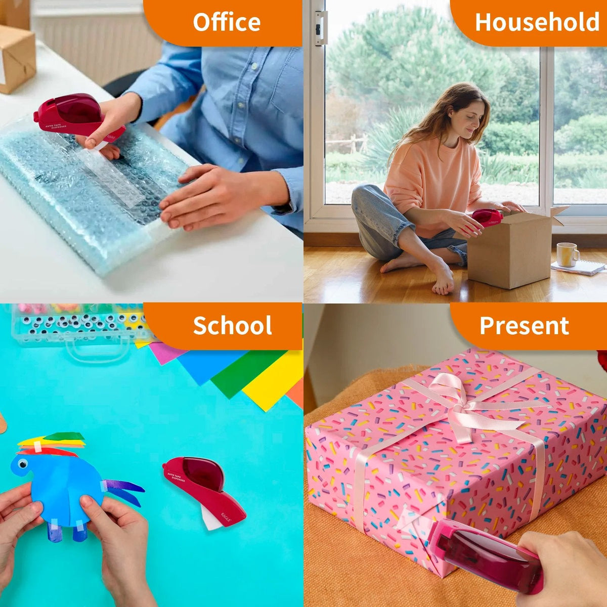 ✂️📦 Automatisk Tape Dispenser – Pak Ind Med Én Hånd!