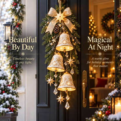 🔔✨Sidste dag 49 % RABAT✨✨ Golden Bell Blessing Cascade™ – Belyst juletræsdekoration til døren