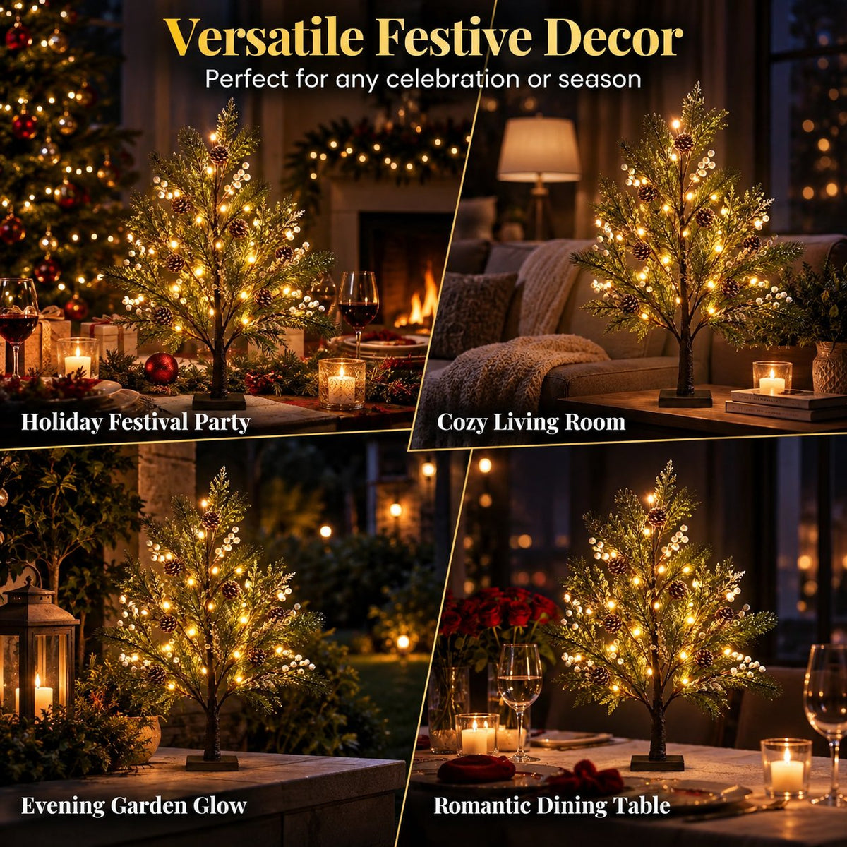 🎄💡 LED-trælampe – Naturlig elegance til enhver sæson 🌿✨