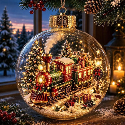 🎄Lysende Jule-Diorama Julekugle – En lille vinterverden i dine hænder