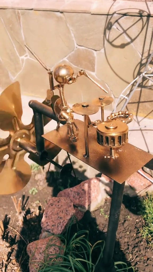 🔥Viimeisen päivän kampanja 49% pois🥁🎸Käsintehty metallinen tuulimylly rock-yhtyeille✨