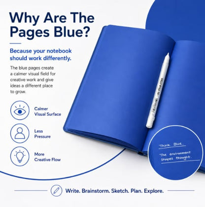 📘 Notedfy Think Blue Notebook – En Anden Slags Side til Bedre Idéer 💙