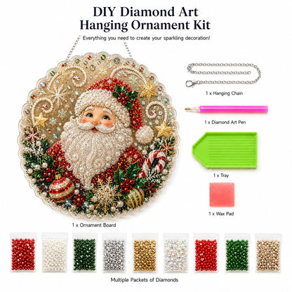 🎄 Jule-perle diamantkunst ophængssæt | Bestandige, falmefrie perler DIY håndlavet højtidsophæng 🎅💎